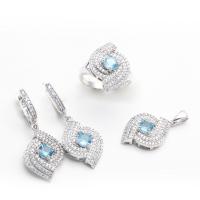 Mavi Zirkon Taşlı Üçlü Set