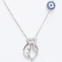 Zirkon Taşlı Aşkım Yazılı Kalpli Gümüş Kolye YSLE