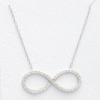 Zirkon Taşlı Sonsuzluk İşareti Gümüş Kolye BYK10