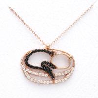 Kedili  Rose Gümüş Kolye