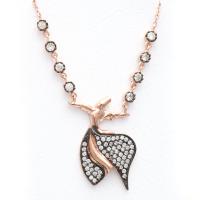 Semazen Figürlü Elmas İşlemeli Y Gümüş Kolye