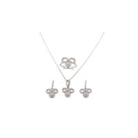 Sonsuzluk Desenli Zirkon Taşlı Üçlü Set