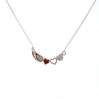 Kalp Figürlü Melek Kanadı Gümüş Kolye