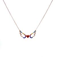 Kalp Figürlü Melek Kanadı Gümüş Kolye