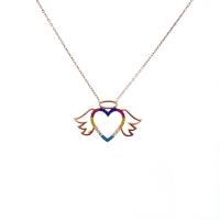 Kalp Figürlü Melek Kanadı Gümüş Kolye