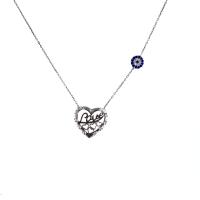 Kalp İçinde Love Yazılı Gümüş Kolye