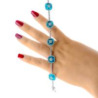 Nazar Boncuklu Su Yolu Gümüş Bileklik