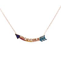 Seni Seviyorum Yazılı Ok Gümüş Kolye