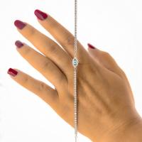 Su Yolu Nazar Boncuklu Gümüş Bileklik