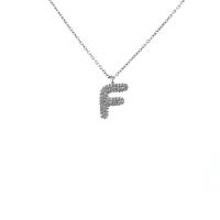 Zirkon Taşlı F Harfi Gümüş Kolye