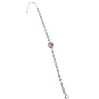 Zirkon Taşlı Gümüş Bileklik Büyük Kalp