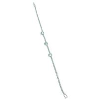 Zirkon Taşlı Kalpli Gümüş Bileklik