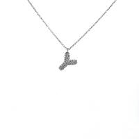 Zirkon Taşlı Y Harfi Gümüş Kolye